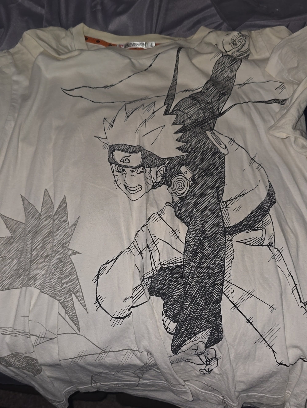 Uniqlo White Naruto Sketch Graphic Tee - Men's